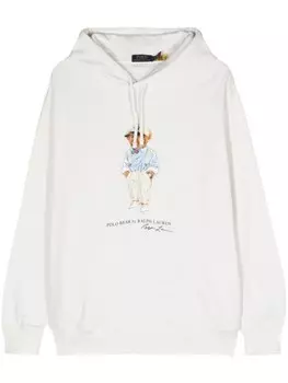 Polo Ralph Lauren худи Polo Bear с кулиской, белый