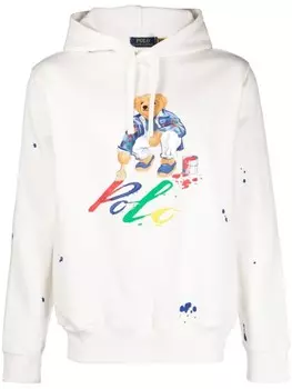 Polo Ralph Lauren худи с эффектом разбрызганной краски, нейтральный цвет