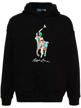 Polo Ralph Lauren худи с принтом Polo Pony, черный
