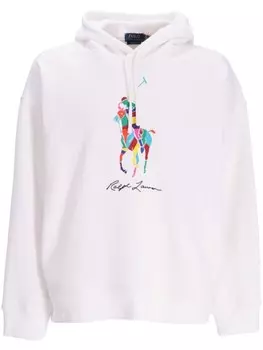 Polo Ralph Lauren худи с принтом Polo Pony, белый