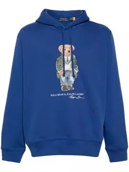 Polo Ralph Lauren худи с принтом Polo Bear, синий