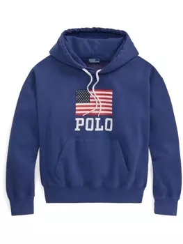 Polo Ralph Lauren худи с принтом, синий