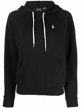 Polo Ralph Lauren худи с вышитым логотипом, черный