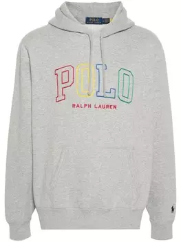Polo Ralph Lauren худи с вышитым логотипом, серый