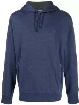Polo Ralph Lauren худи с вышитым логотипом и полосками, синий