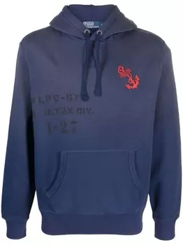 Polo Ralph Lauren худи с вышивкой, синий