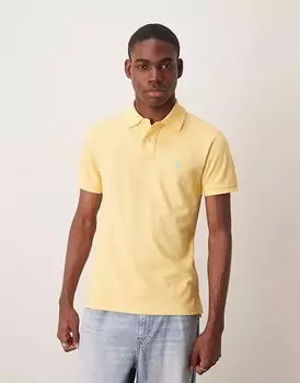 Polo Ralph Lauren icon logo облегающий пикейный поло желтого цвета
