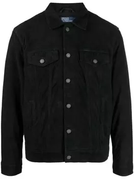 Polo Ralph Lauren Icon suede trucker jacket, синий