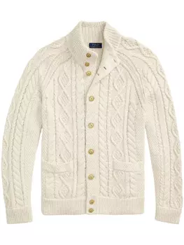 Polo Ralph Lauren кардиган фактурной вязки, нейтральный