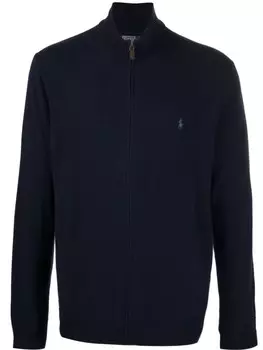 Polo Ralph Lauren кардиган на молнии с вышитым логотипом, синий