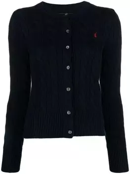 Polo Ralph Lauren кардиган Polo Pony фактурной вязки, синий