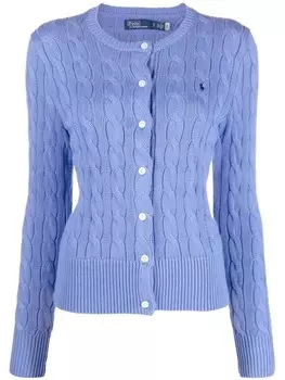 Polo Ralph Lauren кардиган Polo Pony фактурной вязки, синий