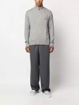 Polo Ralph Lauren кардиган Polo Pony фактурной вязки, серый