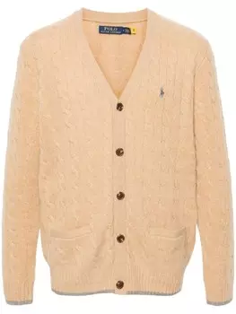 Polo Ralph Lauren кардиган с косами, нейтральный цвет