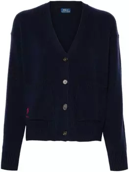 Polo Ralph Lauren кардиган с вышитым логотипом, синий