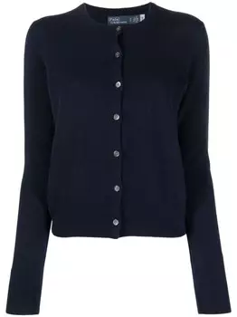 Polo Ralph Lauren кардиган в рубчик с круглым вырезом, синий