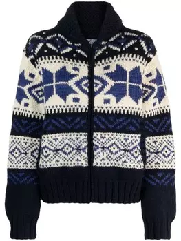 Polo Ralph Lauren кардиган вязки интарсия с узором, синий