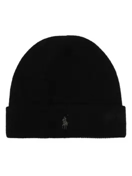 Polo Ralph Lauren кашемировая шапка бини с логотипом Polo Pony, черный