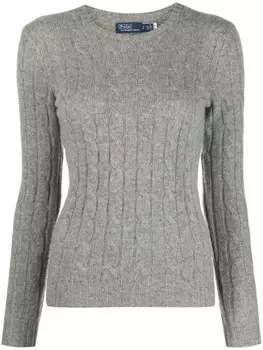 Polo Ralph Lauren кашемировый джемпер фактурной вязки, серый