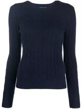 Polo Ralph Lauren кашемировый джемпер фактурной вязки, синий