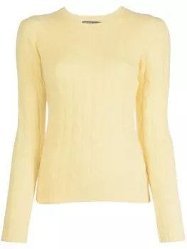 Polo Ralph Lauren кашемировый джемпер фактурной вязки, желтый