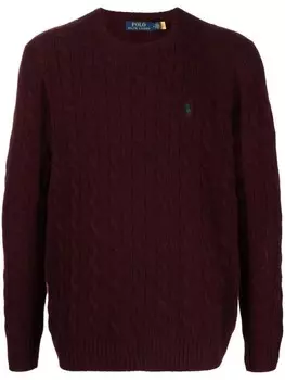 Polo Ralph Lauren кашемировый джемпер фактурной вязки, красный