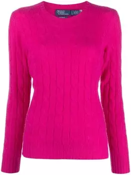 Polo Ralph Lauren кашемировый джемпер Julianna фактурной вязки, розовый