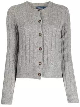 Polo Ralph Lauren кашемировый кардиган фактурной вязки, серый