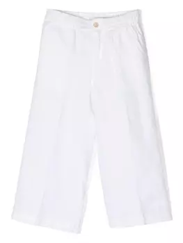 POLO RALPH LAUREN KIDS брюки с вышитым логотипом, белый