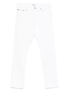 POLO RALPH LAUREN KIDS джинсы с нашивкой-логотипом, белый