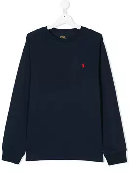 POLO RALPH LAUREN KIDS футболка с круглым вырезом, синий