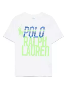 POLO RALPH LAUREN KIDS футболка с логотипом, белый