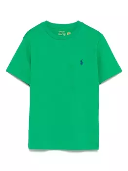 POLO RALPH LAUREN KIDS футболка с вышивкой Polo Pony, зеленый