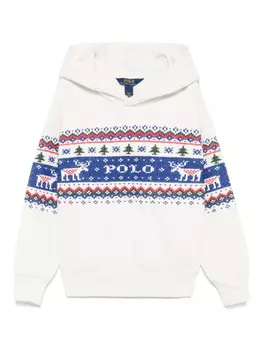 POLO RALPH LAUREN KIDS худи с узором, белый