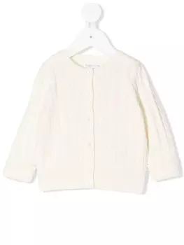 POLO RALPH LAUREN KIDS кардиган фактурной вязки на пуговицах, белый