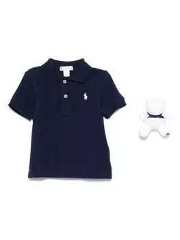 POLO RALPH LAUREN KIDS комплект из хлопковой рубашки поло, синий
