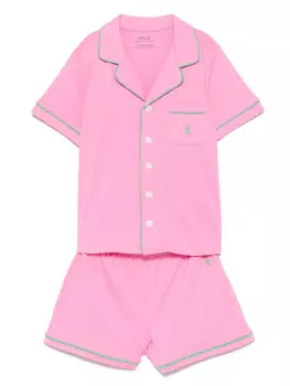 POLO RALPH LAUREN KIDS комплект из топа и шортов с логотипом Polo Pony, розовый