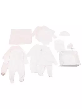 POLO RALPH LAUREN KIDS пижама в полоску с вышитым логотипом, розовый