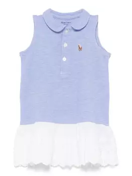 POLO RALPH LAUREN KIDS платье с вышитым логотипом, синий