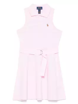 POLO RALPH LAUREN KIDS платье с поясом, розовый