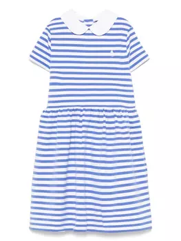 POLO RALPH LAUREN KIDS платье в полоску, синий