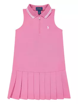 POLO RALPH LAUREN KIDS Плиссированное платье-поло, розовый