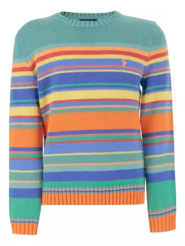 POLO RALPH LAUREN KIDS полосатый джемпер, синий