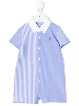 POLO RALPH LAUREN KIDS ромпер с вышитым логотипом, синий