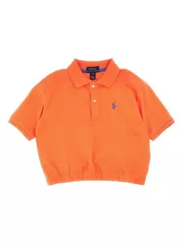 POLO RALPH LAUREN KIDS рубашка поло с логотипом Polo Pony, оранжевый