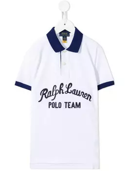POLO RALPH LAUREN KIDS рубашка поло с логотипом, белый