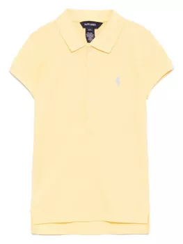 POLO RALPH LAUREN KIDS рубашка поло с вышитым логотипом, желтый