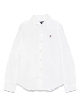 POLO RALPH LAUREN KIDS рубашка с вышивкой Polo Pony, белый