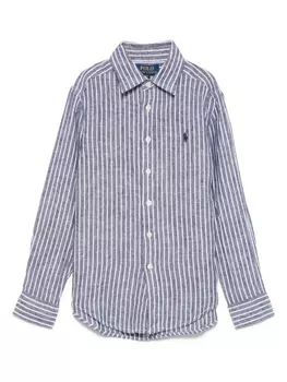 POLO RALPH LAUREN KIDS рубашка в тонкую полоску, синий