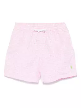 POLO RALPH LAUREN KIDS Шорты для плавания Polo Pony с вышивкой, розовый
